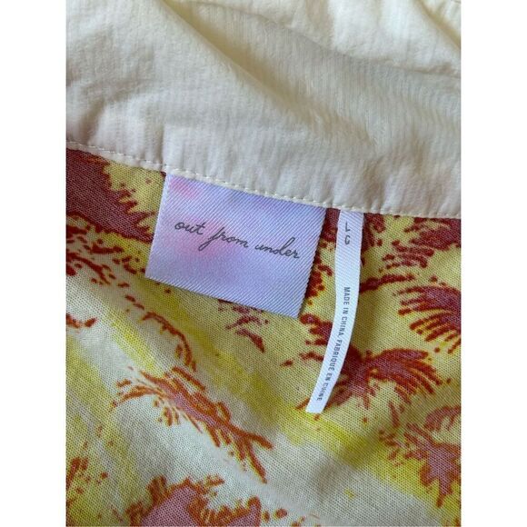 Out From Under Surfside Cropped Quarter-Zip Jacket size L Yellow Pink - Picture 6 of 12